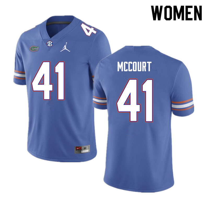 Women #41 Alex McCourt Florida Gators College Football Jerseys Sale-Royal